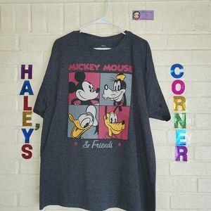 Disney Mickey Mouse & Friends Unisex Grey Crew Neck T-Shirt Size XL